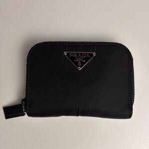 Prada Black Nylon Compact Wallet